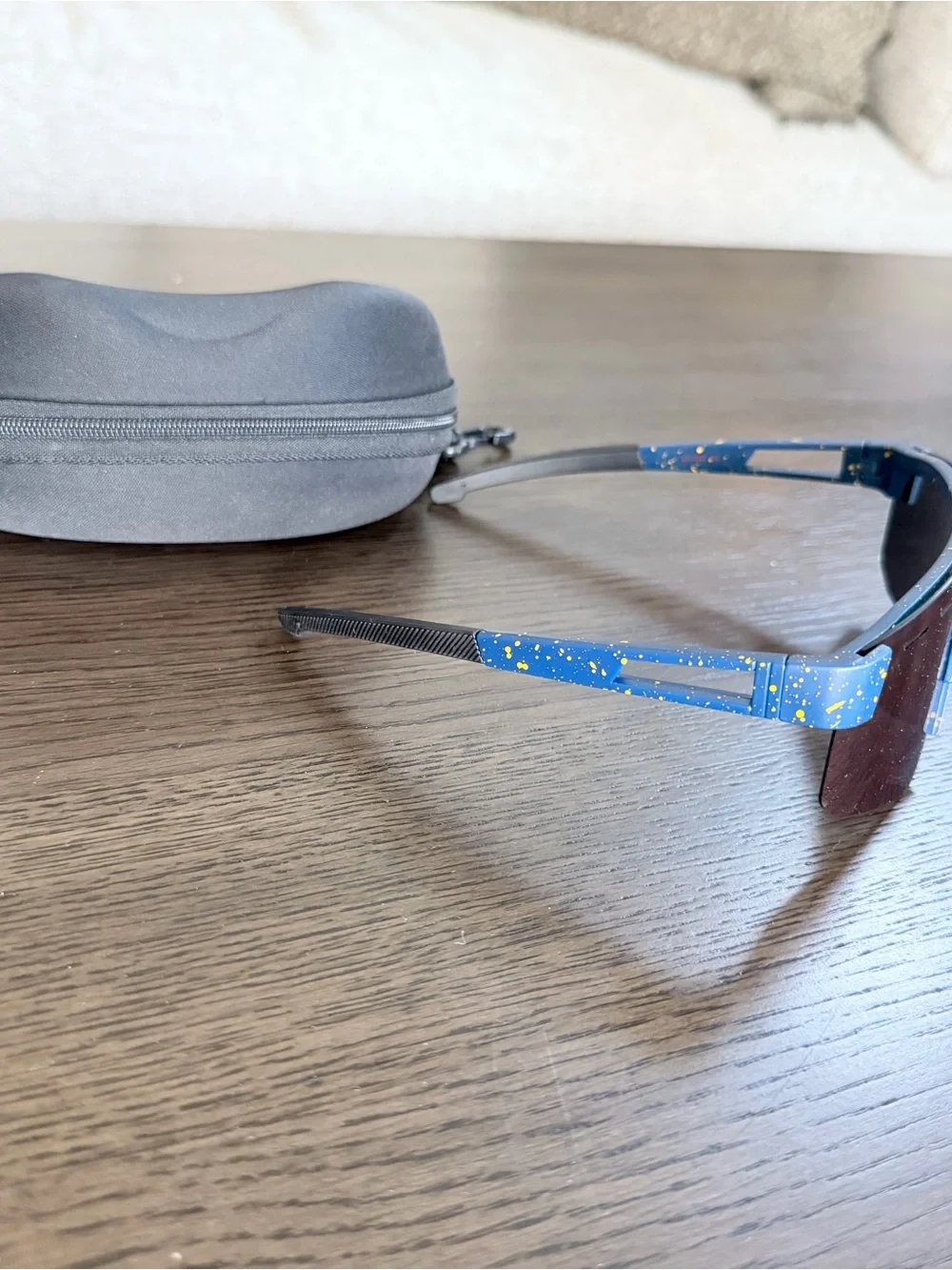 Blue Mirrored Shield Sports Sunglasses